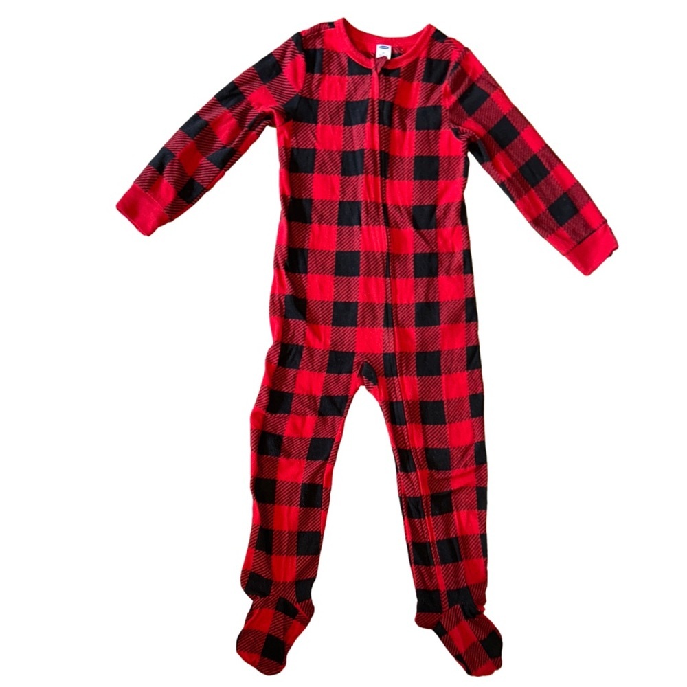 Old Navy Plaid Red and Black Kids One Piece 5T